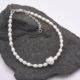 Freshwater Pearl and Brushed Sterling Silver Heart Bracelet Freshwater Pearl and Brushed Sterling Silver Heart Bracelet