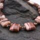 close up of Zebra Jasper and Rhodochrosite Bracelet with Rose Gold Filled Magnetic Clasp
