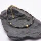 Black Spinel and Pyrite Bracelet with Gold Vermeil Beads and Lobster Clasp