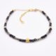 Black Spinel and Pyrite Bracelet with Gold Vermeil Beads and Lobster Clasp