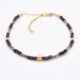 Black Spinel and Pyrite Bracelet with Gold Vermeil Beads and Lobster Clasp