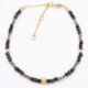 Black Spinel and Pyrite Bracelet with Gold Vermeil Beads and Lobster Clasp