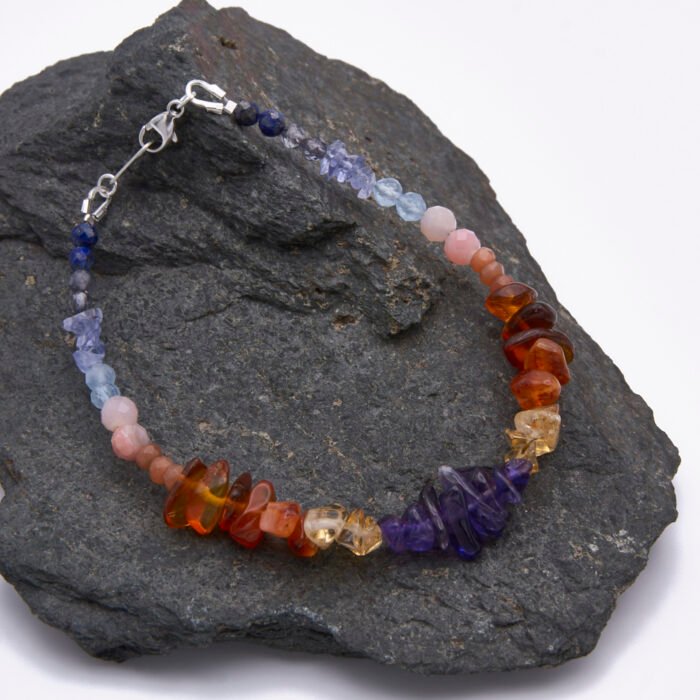 Mixed Gemstone Sunset Colours Bracelet Mixed Gemstone Sunset Colours Bracelet