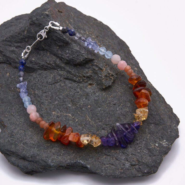 Mixed Gemstone Sunset Colours Bracelet Mixed Gemstone Sunset Colours Bracelet