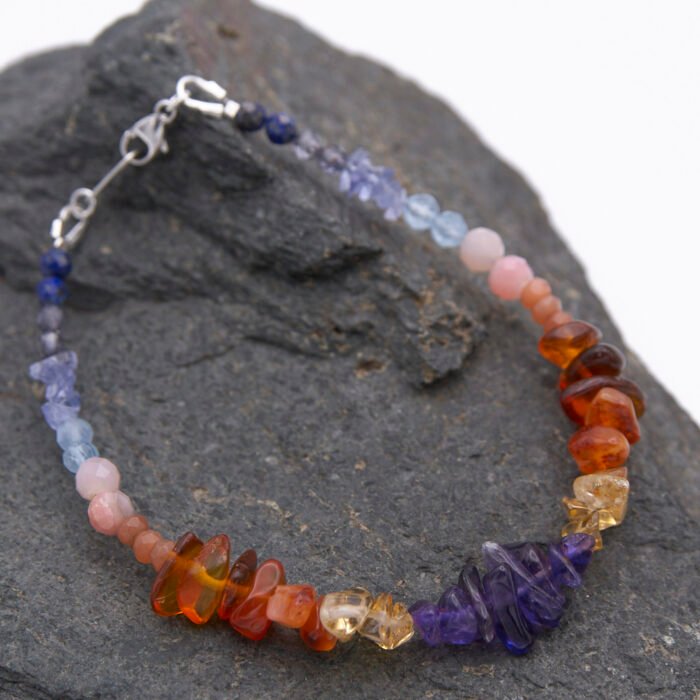 Mixed Gemstone Sunset Colours Bracelet Mixed Gemstone Sunset Colours Bracelet