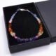 Semi-Precious Stone Sunset Colours Sterling Silver Bracelet in box
