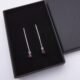 Garnet and Sterling Silver Threader Earrings 3 Garnet and Sterling Silver Threader Earrings in box