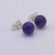 Deep Purple Amethyst Sterling Silver Stud Earrings
