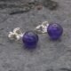 Deep Purple Amethyst Sterling Silver Stud Earrings