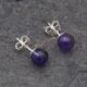 Deep Purple Amethyst Sterling Silver Stud Earrings