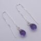Amethyst and Sterling Silver Threader Earrings