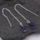 Amethyst and Sterling Silver Threader Earrings