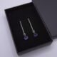 Amethyst and Sterling Silver Threader Earrings in box