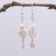 Diamond Shaped Freshwater Pearl and Gold Filled Star Earrings "back" Diamond Shaped Freshwater Pearl and Gold Filled Star Earrings "back"