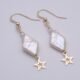 Diamond Shaped Freshwater Pearl and Gold Filled Star Earrings Diamond Shaped Freshwater Pearl and Gold Filled Star Earrings
