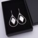 Freshwater Baroque Diamond Shaped Pearl and Sterling Silver Earrings in box