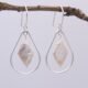 Front of Freshwater Diamond Shaped Pearl and Sterling Silver Earrings