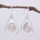 Front of Freshwater Pearl Pears and Sterling Silver Earrings hanging