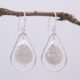 Back of Freshwater Pearl Pears and Sterling Silver Earrings hanging