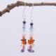 Mixed Gemstone Stack Sterling Silver Earrings hanging