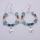 Turtle Sterling Silver and Semi-Precious Stone Hoop Earrings