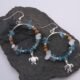 Turtle Sterling Silver and Semi-Precious Stone Hoop Earrings