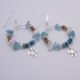 Turtle Sterling Silver and Semi-Precious Stone Hoop Earrings