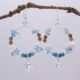 Turtle Sterling Silver and Semi-Precious Stone Hoop Earrings hanging