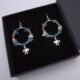 Turtle Sterling Silver and Semi-Precious Stone Hoop Earrings in box