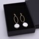 Freshwater Coin Pearl Gold Filled Earrings in box