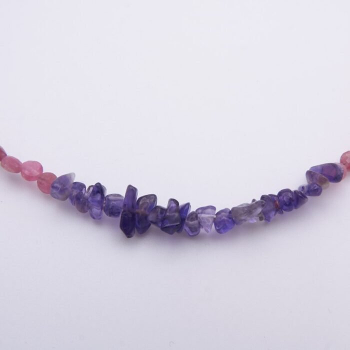 Close up of Mixed Gemstone Sunset Colours Choker Necklace