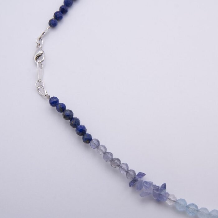 Close up of Mixed Gemstone Sunset Colours Choker Necklace