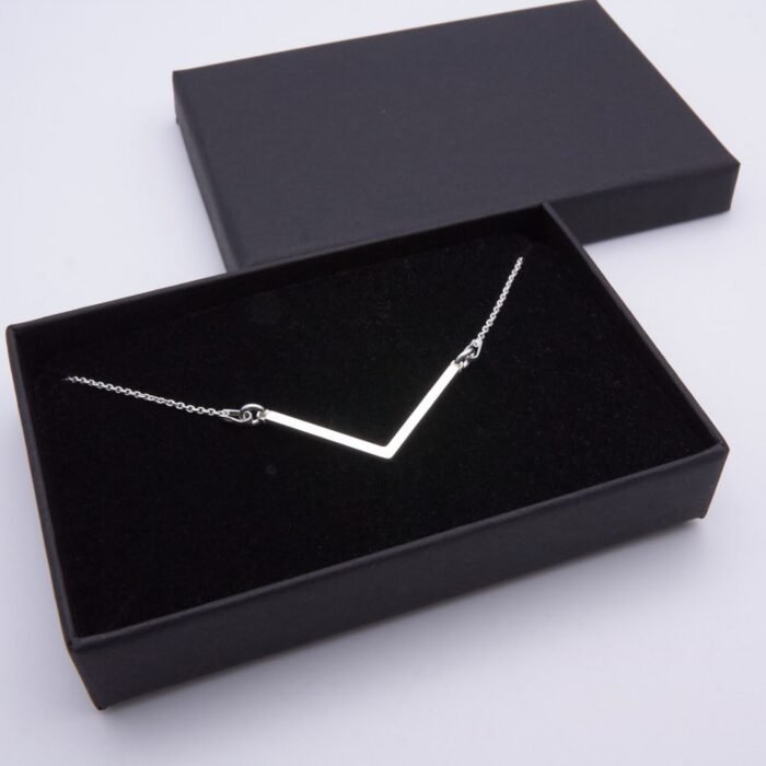Wide Angle Bar Necklace in box