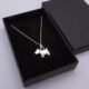 Dog Charm Sterling Silver Necklace shown in box