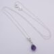 Amethyst Teardrop Sterling Silver Pendant Necklace