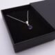Amethyst Teardrop Sterling Silver Pendant Necklace in box