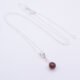 Garnet Ball and Sterling Silver Pendant Necklace