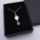 Diamond Shaped Freshwater Pearl and Gold Filled Star Necklace in box