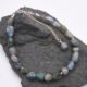Moss Agate and Labradorite Bracelet, 2nd bracelet shown on dark grey stone