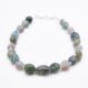 Moss Agate and Labradorite Sterling Silver Bracelet with Lobster Clasp Moss Agate and Labradorite Sterling Silver Bracelet with Lobster Clasp shown on flat white surface
