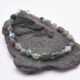 Moss Agate and Labradorite Sterling Silver Bracelet with Lobster Clasp Moss Agate and Labradorite Sterling Silver Bracelet with Lobster Clasp shown on dark grey stone