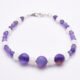 Amethyst, Moonstone and Purple Banded Agate Sterling Silver Bracelet