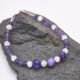 Amethyst, Moonstone and Purple Banded Agate Sterling Silver Bracelet