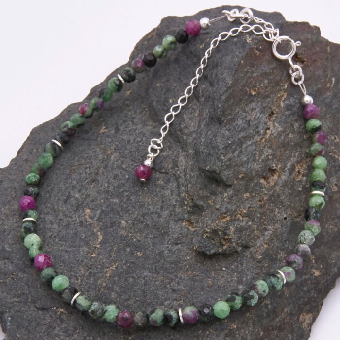 Ruby Zoisite Sterling Silver Bracelet