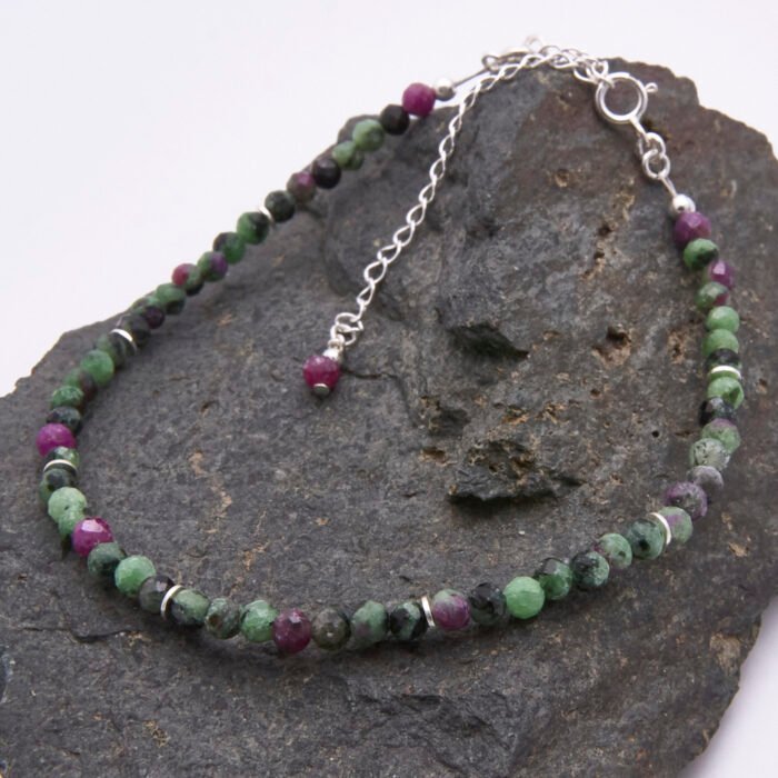 Ruby Zoisite Sterling Silver Bracelet