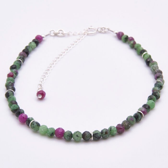Ruby Zoisite Sterling Silver Bracelet