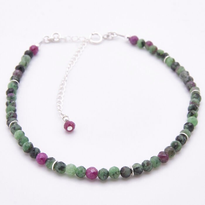 Ruby Zoisite Sterling Silver Bracelet