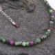 Ruby Zoisite Sterling Silver Bracelet Close Up