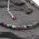 Ruby Zoisite Sterling Silver Bracelet Close Up