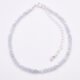Blue Lace Agate and Sterling Silver Bracelet top down view on plain white surface